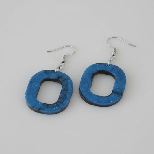 Σκουλαρίκια από Υγρό Γυαλί “Midnight Sky”