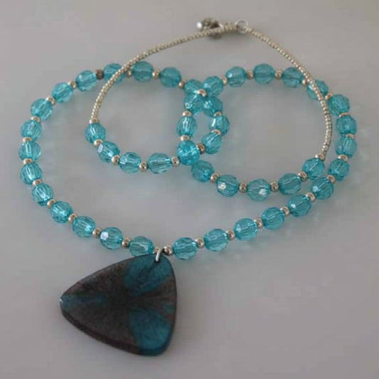 Μακρύ Κολιέ “Forest” από Υγρό Γυαλί