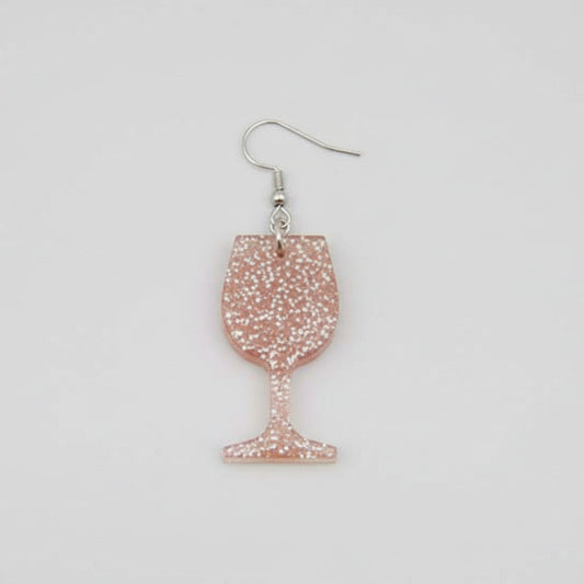 Χειροποίητα Σκουλαρίκια από Υγρό Γυαλί "Rose Wine"