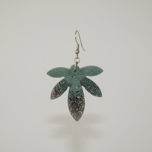 Σκουλαρίκια από Υγρό Γυαλί "Green Dream”