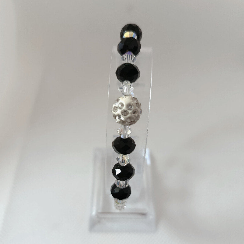 Βραχιόλι με Κρύσταλλα Swarovski & Πέτρες Οψιδιανού