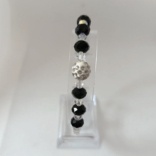 Βραχιόλι με Κρύσταλλα Swarovski & Πέτρες Οψιδιανού