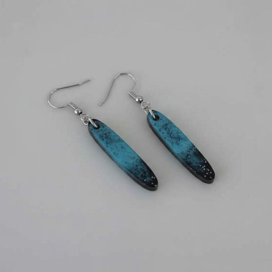 Σκουλαρίκια από υγρό γυαλί "Night In Ocean"