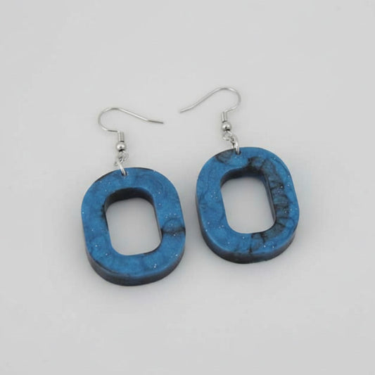 Σκουλαρίκια από Υγρό Γυαλί “Midnight Sky”