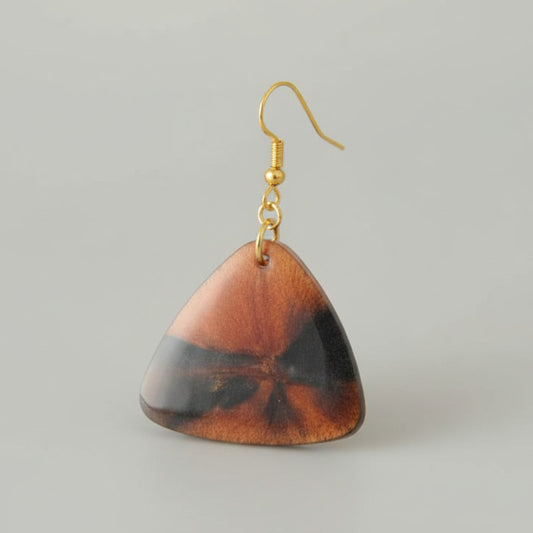 Σκουλαρίκια Από Υγρο Γυαλί "Πυραμίδα"