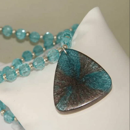 Μακρύ Κολιέ “Forest” από Υγρό Γυαλί