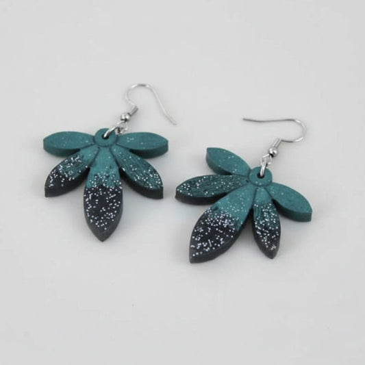 Σκουλαρίκια από Υγρό Γυαλί "Green Dream”