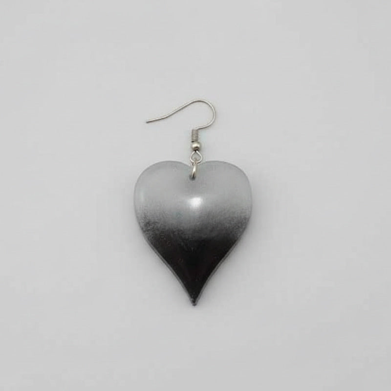 Σκουλαρίκια Καρδιά από Υγρό Γυαλί “Marble Heart”