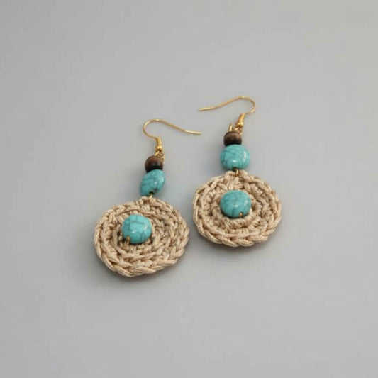 Σετ Κολιέ- Σκουλαρίκια Με Τουρκουάζ Πέτρες